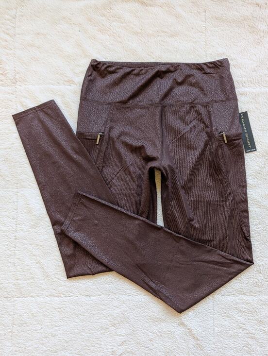 Tahari Pants - Tahari Sport Brown Midrise Leggings